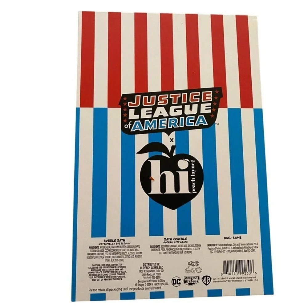Hi Peach Layne Justice League Bath Set‎ Extra Extra Calling All Superheroes